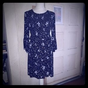 Zara Basic flower printed 3/4 sleeve dress
